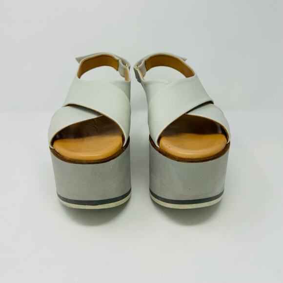Paloma Barceló Platform-Sole Sandals-Grey Slingback-Size 9 - Picture 3 of 14